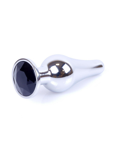 Plug-Jewellery Silver BUTT PLUG- Black