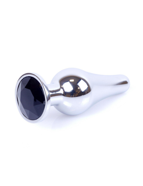 Plug-Jewellery Silver BUTT PLUG- Black