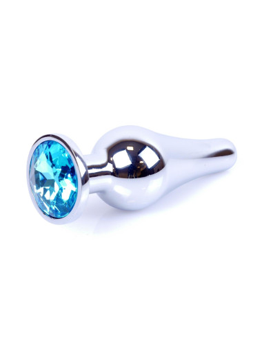 Plug-Jewellery Silver BUTT PLUG- Light Blue