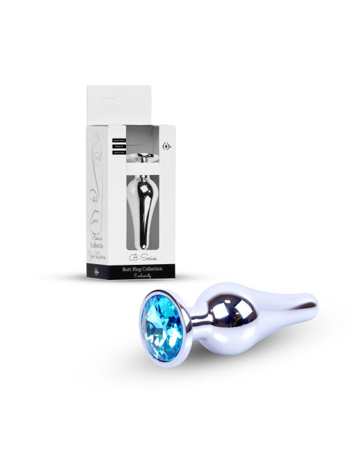 Plug-Jewellery Silver BUTT PLUG- Light Blue