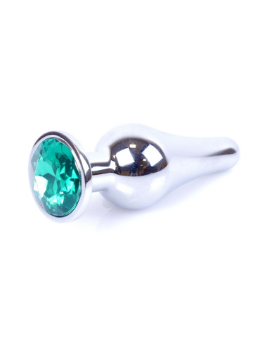 Plug-Jewellery Silver BUTT PLUG- Green