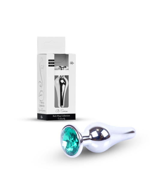 Plug-Jewellery Silver BUTT PLUG- Green