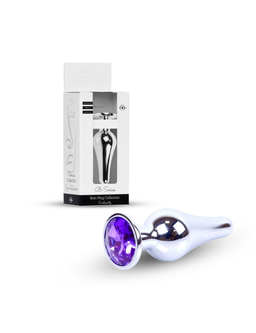 Plug-Jewellery Silver BUTT PLUG- Purple