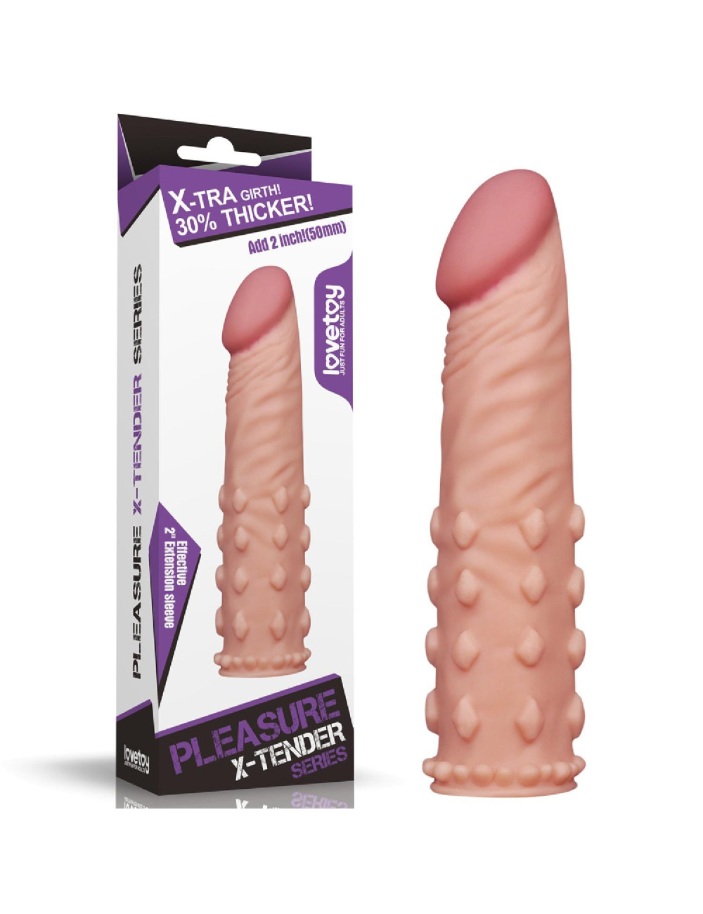 Nakładka na penis Lovetoy Add 2 Pleasure X Tender w kolorze cielistym