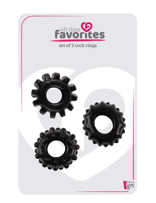 ALL TIME FAVORITES SET OF 3 COCKRINGS BLACK