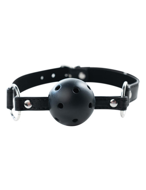Knebel oddychający z regulowanym paskiem 63 cm - kula 4 cm, BDSM, Zabawki, Kagańce, czarny