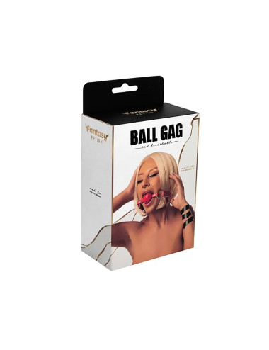 Red breathable ball gag with adjustable strap