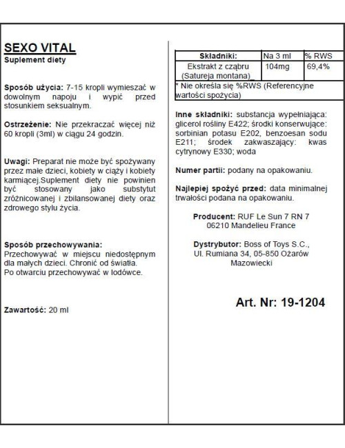 Supl.diety-APHRODICT SEXOVITAL 20 ml