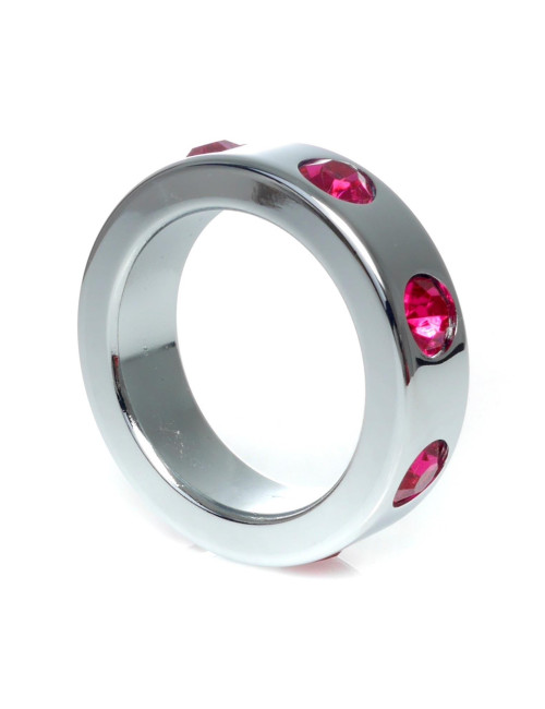 Pierścień erekcyjny Metal – Bez wibracji z różowymi diamentami, średnica wewnętrzna 4 cm