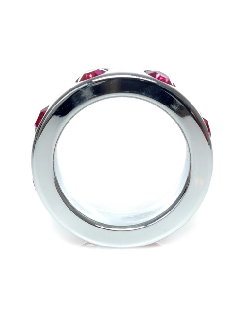 Pierścień erekcyjny Metal – Bez wibracji z różowymi diamentami, średnica wewnętrzna 4 cm