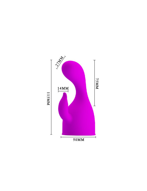 Pretty Love Darcy Silicone – Nasadka królicza do masażera, wibrator silikonowy – zabawki erotyczne, punkt G i łechtaczka