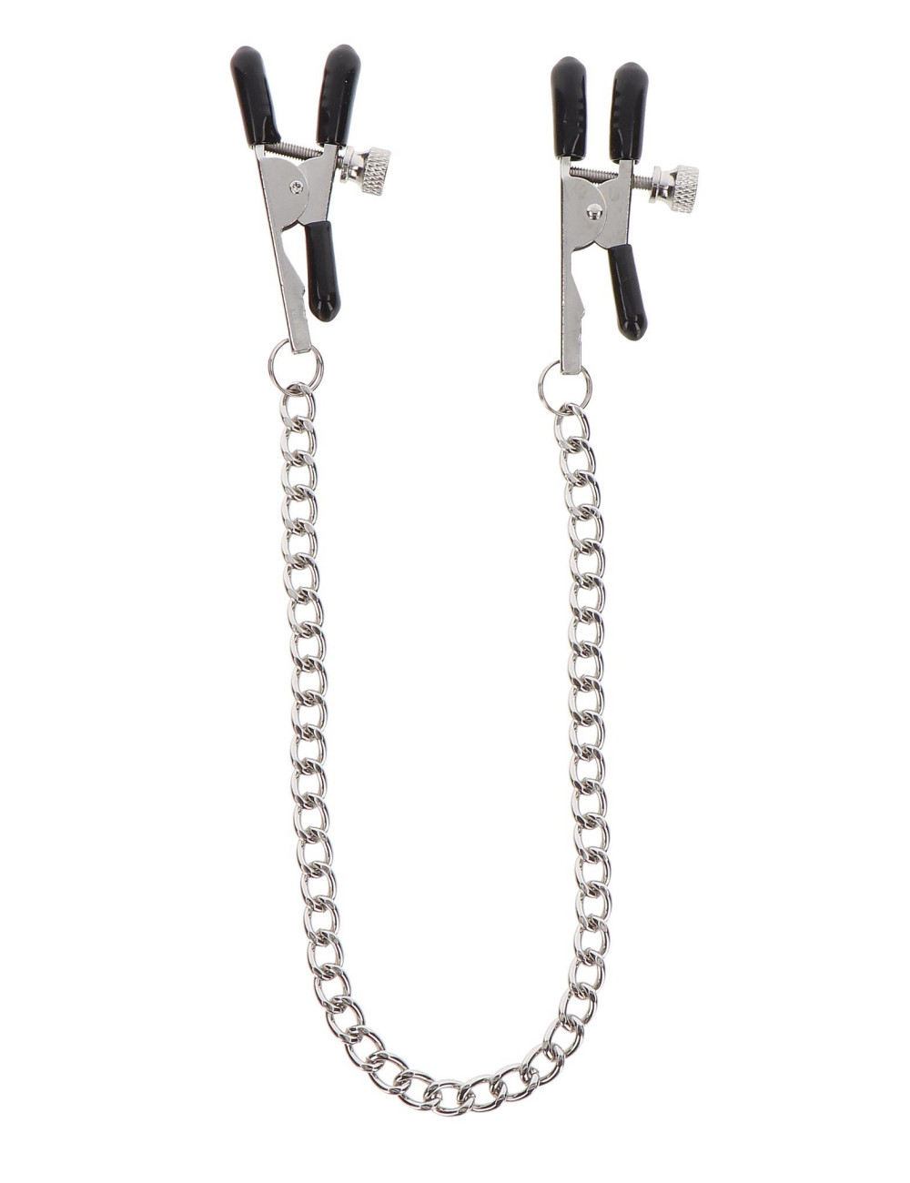 Klipsy na sutki z łańcuszkiem Silver – TABOOM Adjustable Clamps with Chain, BDSM Zabawki