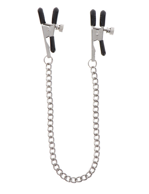 Klipsy na sutki z łańcuszkiem Silver – TABOOM Adjustable Clamps with Chain, BDSM Zabawki