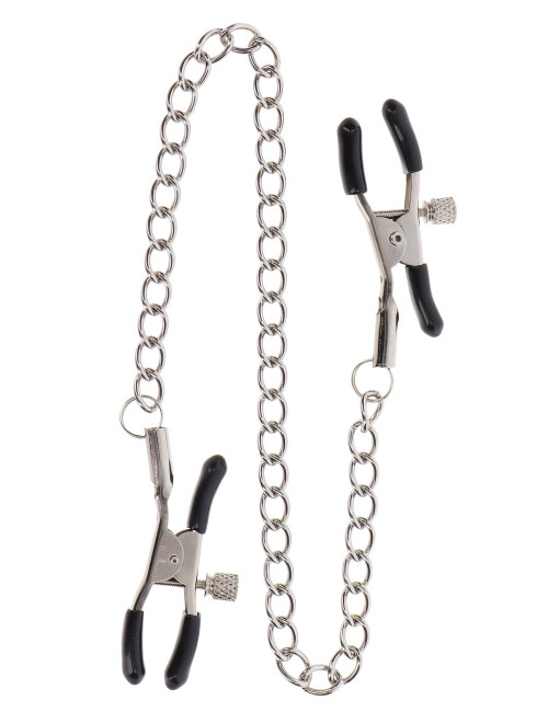 Klipsy na sutki z łańcuszkiem Silver – TABOOM Adjustable Clamps with Chain, BDSM Zabawki