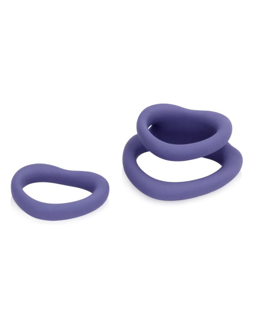 Heart Ring Set Violet Storm - Pierścienie na penisa bez wibracji, zestaw 2 rozmiarów