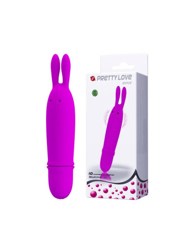 PRETTY LOVE BOYCE Mini Wibrator silikonowy 10 funkcji – króliczek, wodoodporny, zabawki