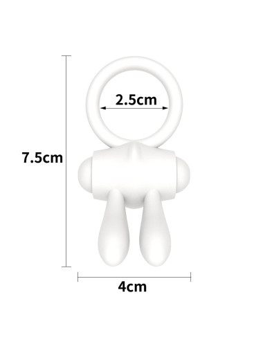 Power Clit Silicone Cockring White