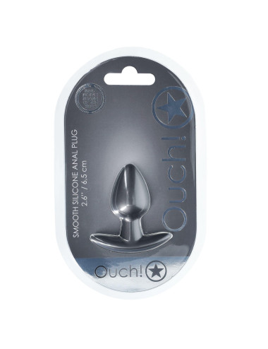 Smooth Silicone Anal Plug - Small - 2.6 / 6,5 cm - Gunmetal