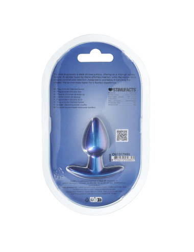 Smooth Silicone Anal Plug - Small - 2.6 / 6,5 cm - Metallic Blue