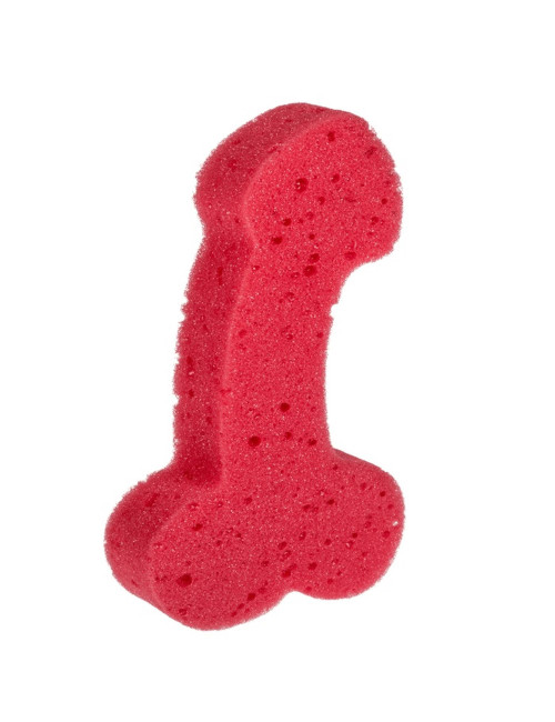 Kinky Pleasure Bath Sponge Penis 19 cm - czerwona gąbka do kąpieli