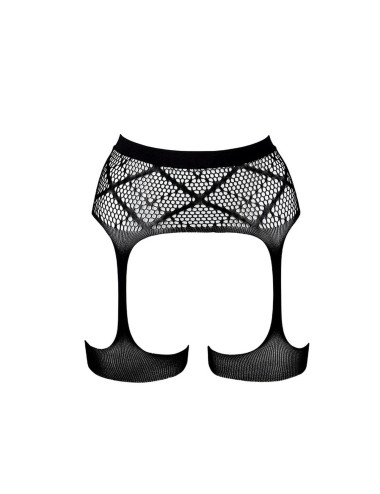 Striped, Fishnet Garterbelt - One Size