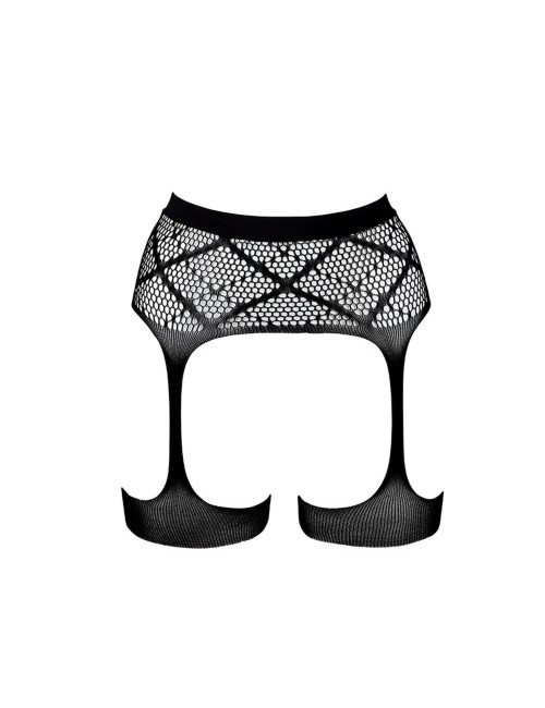 Striped, Fishnet Garterbelt - One Size