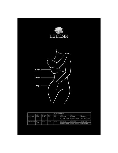 Le Désir Striped Fishnet Garterbelt - czarny pas do pończuch Plus Size