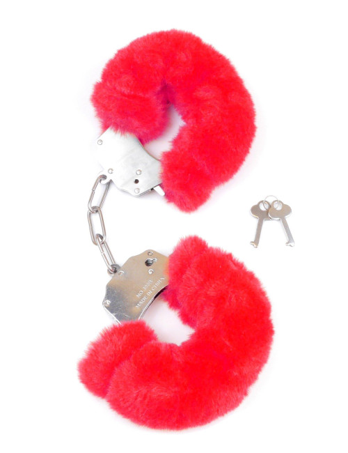 Kajdanki Fetish B - Series- Furry Cuffs Red