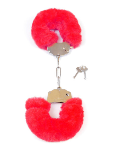Kajdanki Fetish B - Series- Furry Cuffs Red