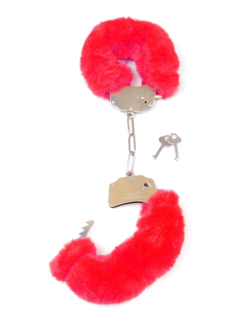 Kajdanki Fetish B - Series- Furry Cuffs Red