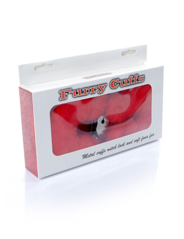Kajdanki Fetish B - Series- Furry Cuffs Red