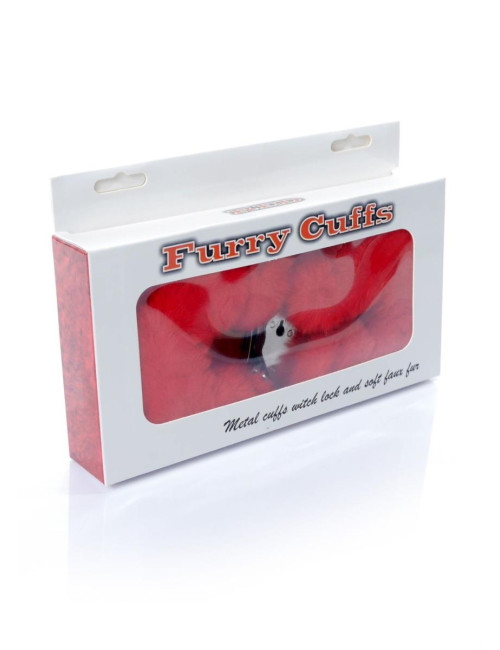 Kajdanki Fetish B - Series- Furry Cuffs Red
