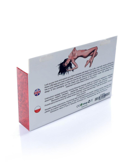 Kajdanki Fetish B - Series- Furry Cuffs Red