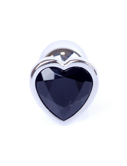 Plug-Jewellery Silver  Heart PLUG- Black