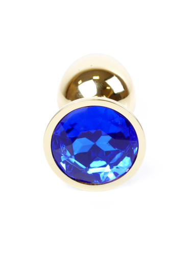 Biżuteria analna Plug Gold PLUG Dark Blue - Zabawki analne ze stali nierdzewnej
