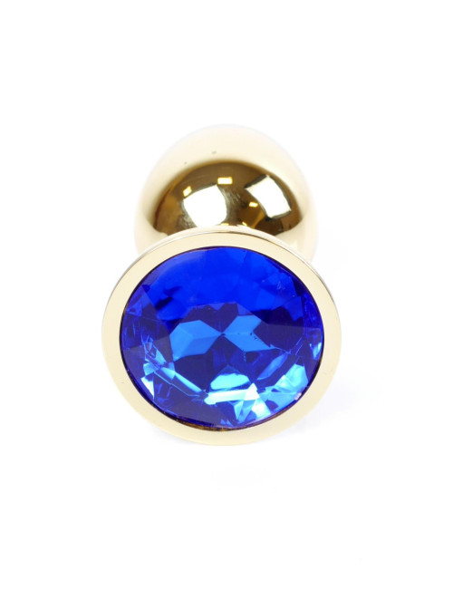 Biżuteria analna Plug Gold PLUG Dark Blue - Zabawki analne ze stali nierdzewnej
