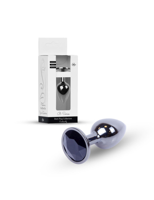 B - Series HeavyFun Plug analny ze stali nierdzewnej Dark Silver