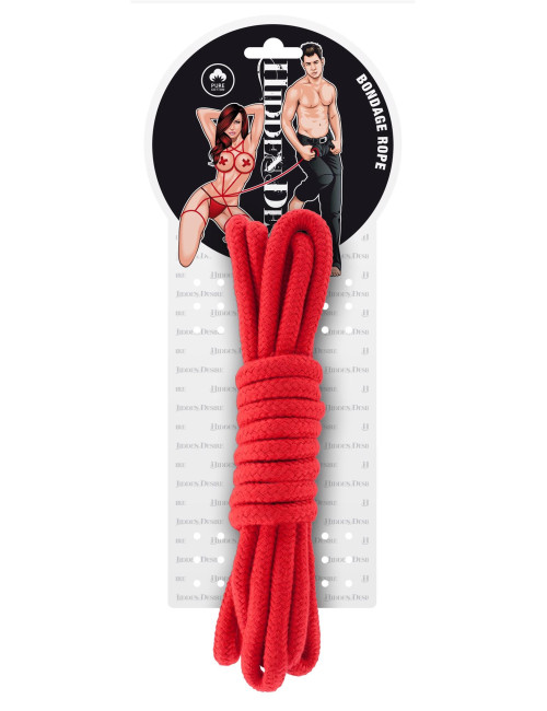 Hidden Desire Bondage Rope 3M Red - czerwona sznura do shibari