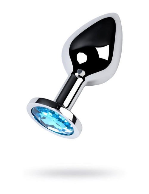 Metal by TOYFA Silver Anal Plug - metalowy korek analny z turkusowym kryształem