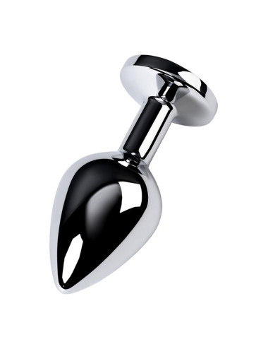 Silver anal plug with gem, turquoise