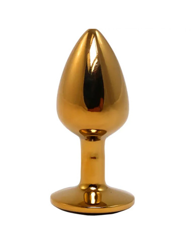 Gold Small Butt Plug with White Diamond