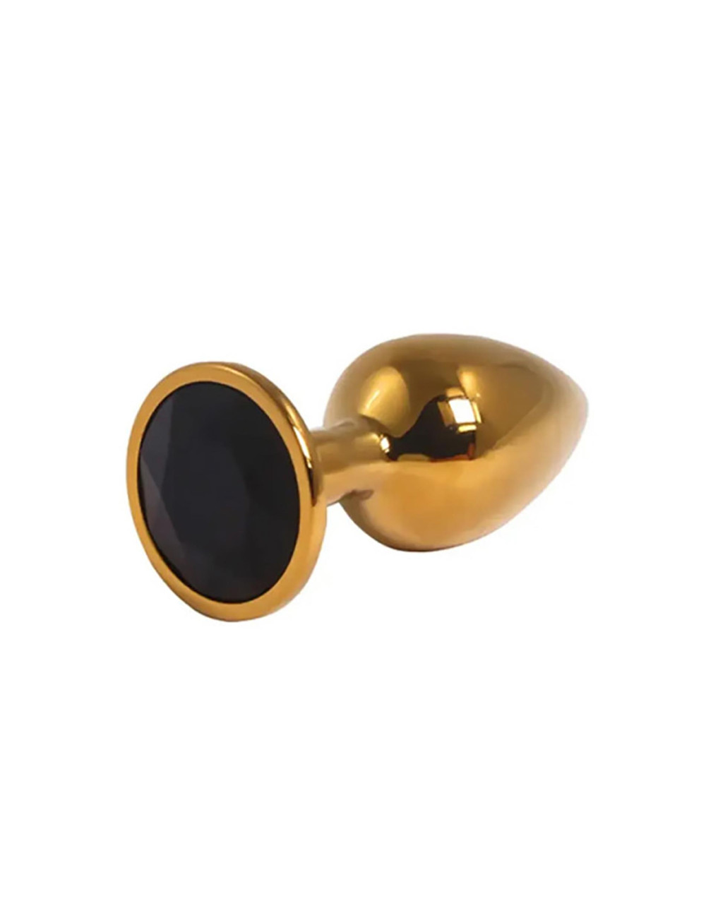 Gold Small Butt Plug with Black Diamond