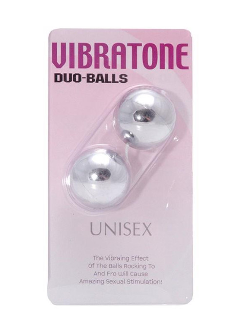 VIBRATONE DUO BALLS SILVER BLISTERCARD