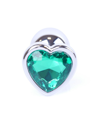 Plug-Jewellery Silver  Heart PLUG- Green