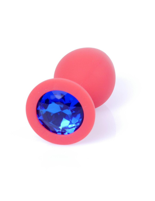 Plug-Jewellery Red Silicon PLUG Medium- Blue Diamond