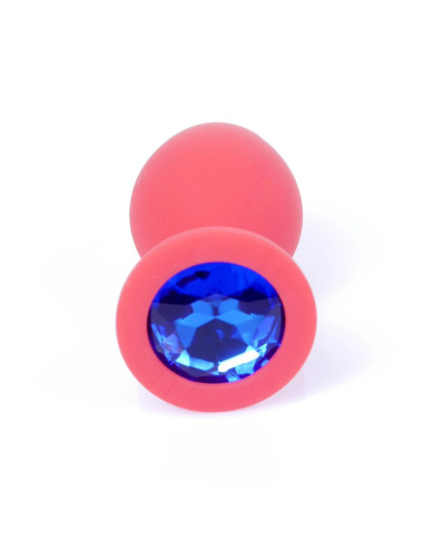 Plug-Jewellery Red Silicon PLUG Medium- Blue Diamond