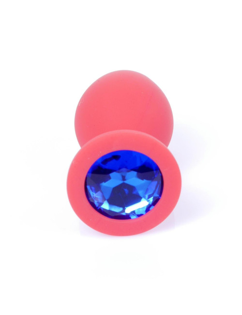 Plug-Jewellery Red Silicon PLUG Medium- Blue Diamond