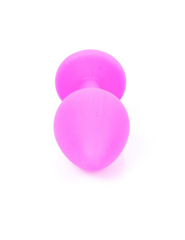 Plug-Jewellery Pink Silicon PLUG Medium- Light Blue Diamond