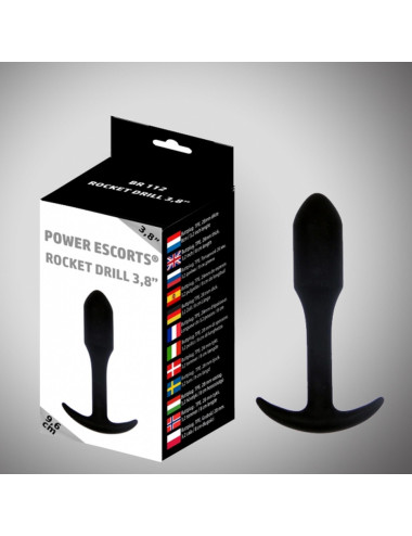 Rocket drill 3,8 inch black  anal plug 3,8  inch / 9,6 cm