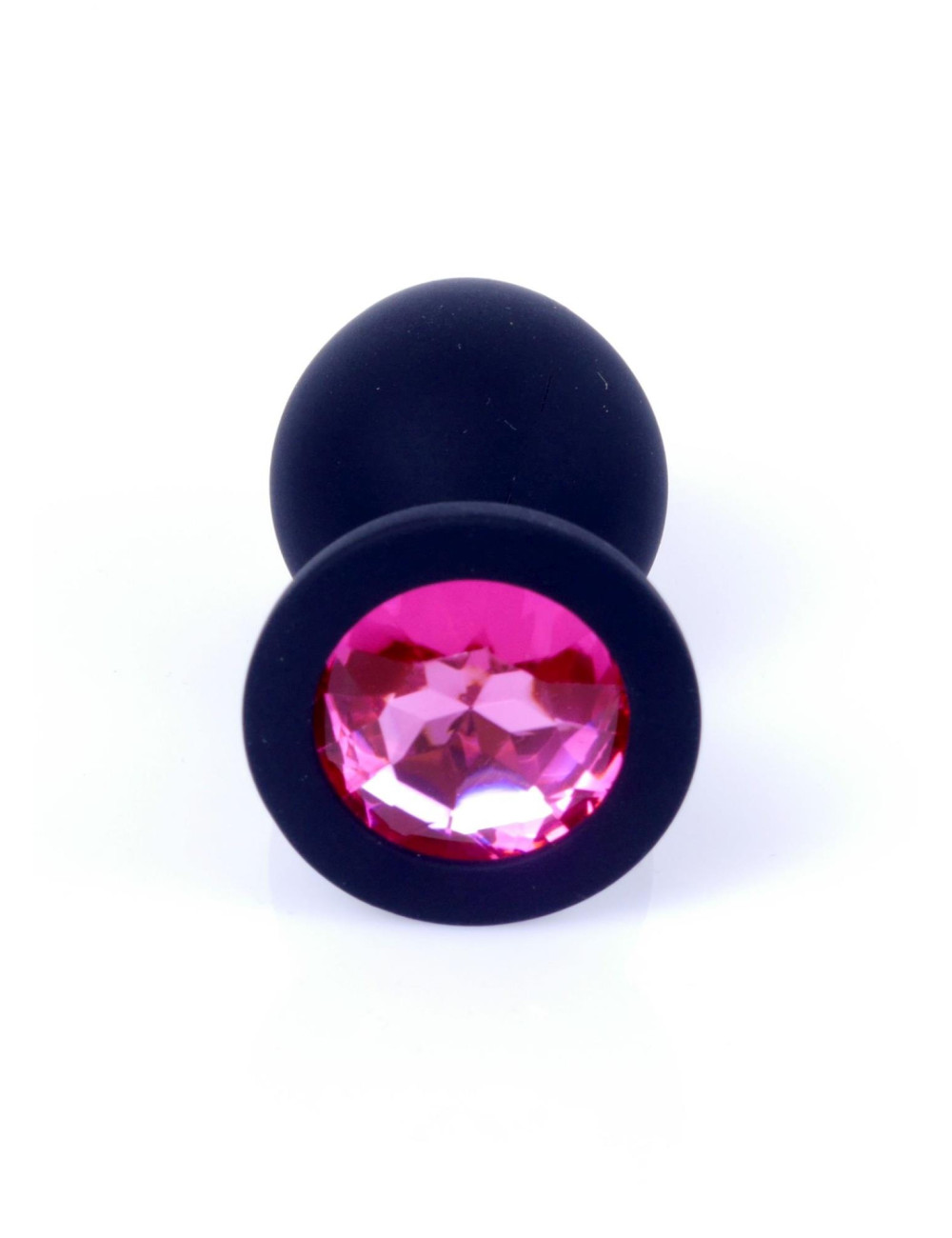 B - Series HeavyFun Czarny Plug Analny z Różowym Kryształem M